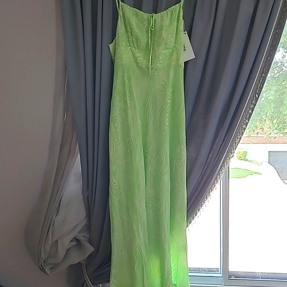 Rixo Maeve printed crepe midi dress, green, US size 14 , UK 18